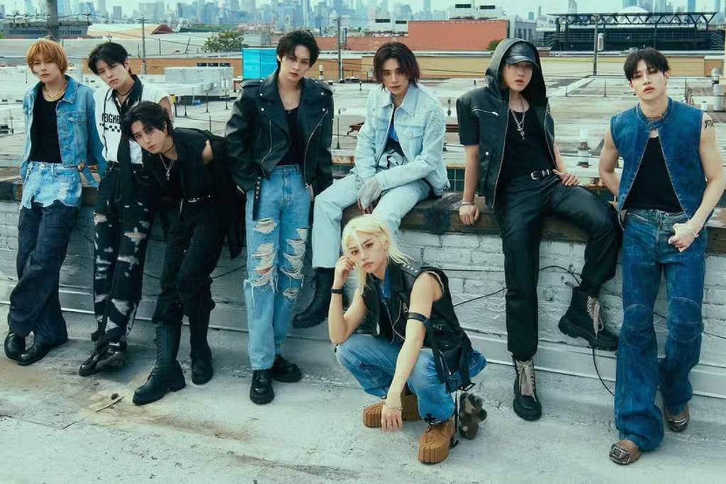 Foto da banda de K-pop, a sul-coreana Stray Kids