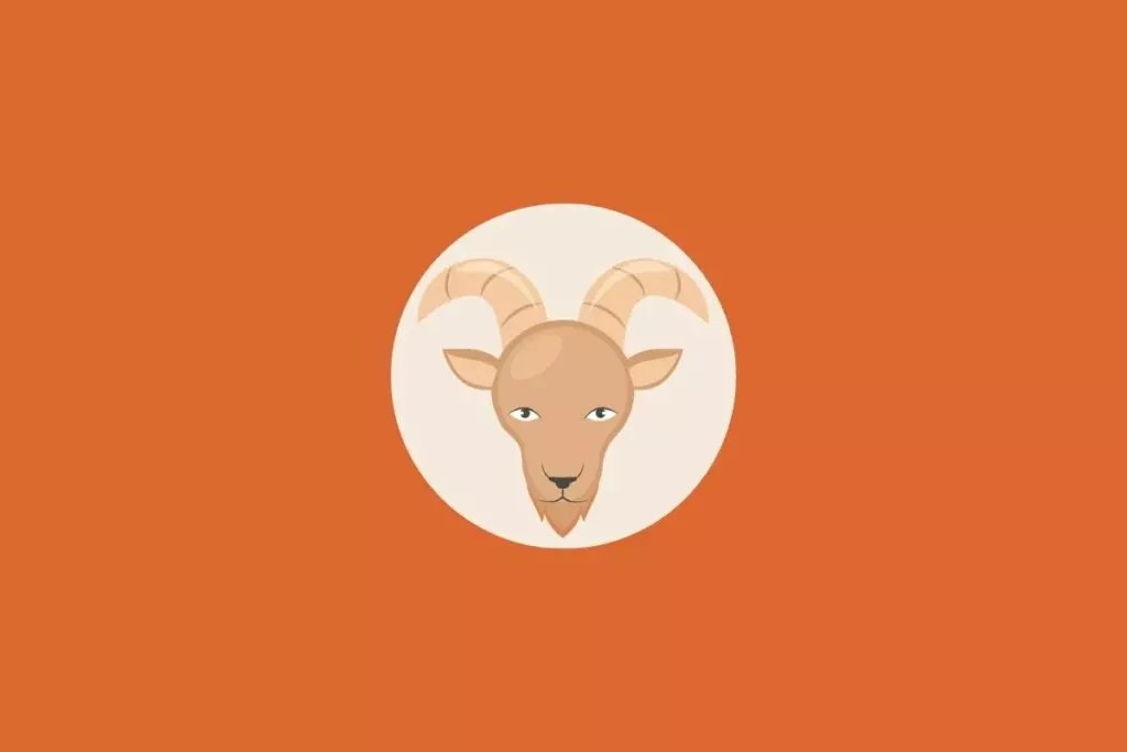 Ilustração de uma cabra em um fundo laranja