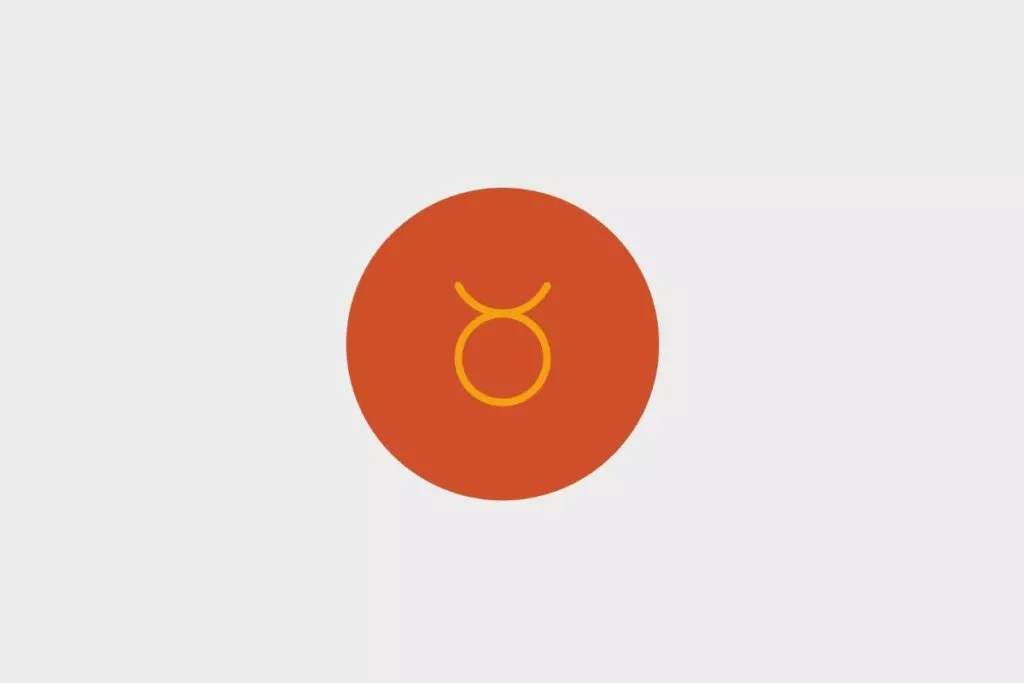 Ilustração do signo de touro em um círculo vermelho