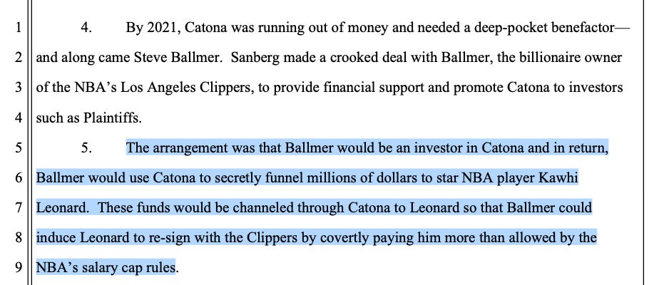Steve Ballmer sued by 11 Aspiration investors who allege salary-cap circumvention for Kawhi Leonard