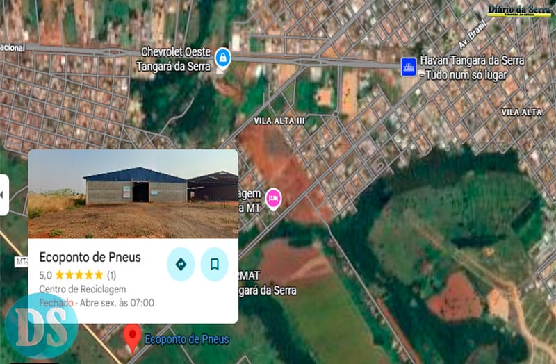 Ecoponto exclusivo para o descarte correto de pneus