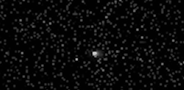 3.out.2025 - Imagem do 3I/ATLAS capturada pela câmera de alta resolução da sonda Tianwen-1 a uma distância de aproximadamente 28,96 milhões de quilômetros