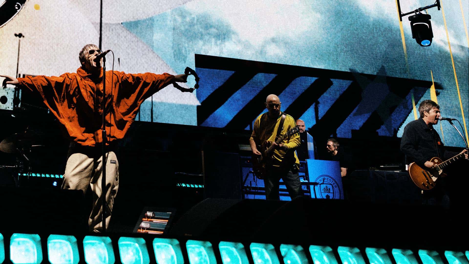 Oasis durante show em São Paulo (Foto: Joshua Halling)