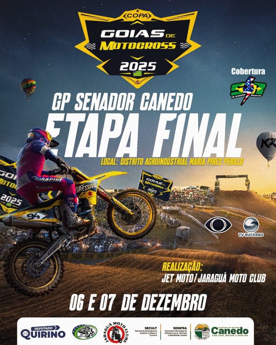 GP Senador Canedo recebe a Etapa Final da Copa Goiás de Motocross 2025 nos dias 06 e 07 de dezembro
