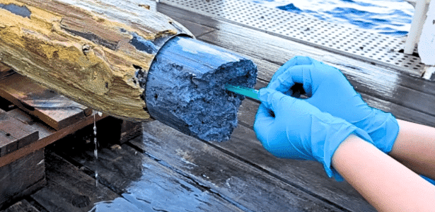 Gosma azul misteriosa é encontrada no fundo do mar