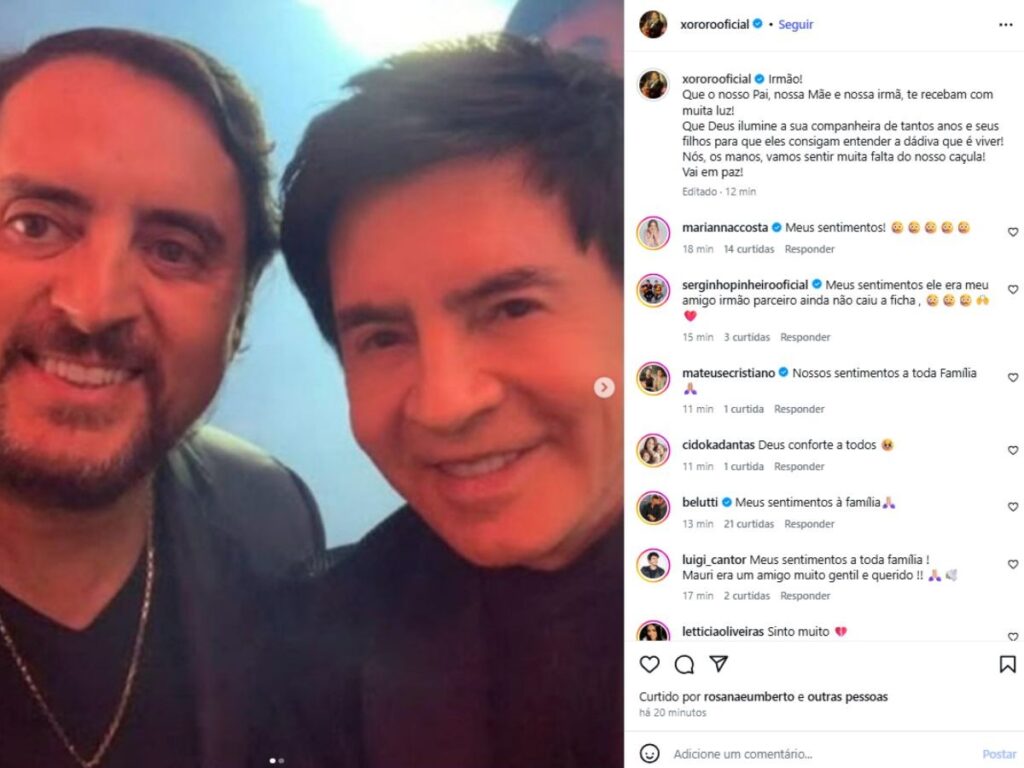 'Vamos sentir muita falta do nosso caçula', diz Xororó sobre Mauri Lima, irmão morto em acidente de van - G1