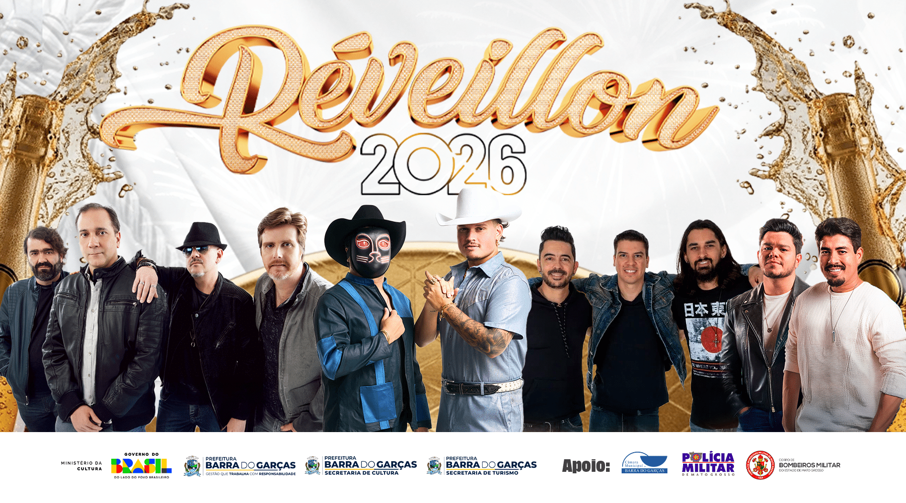 Com 4 shows nacionais, Prefeitura anuncia programação do Réveillon 2026 em Barra do Garças; CountryBeat e Biquíni Cavadão são destaques