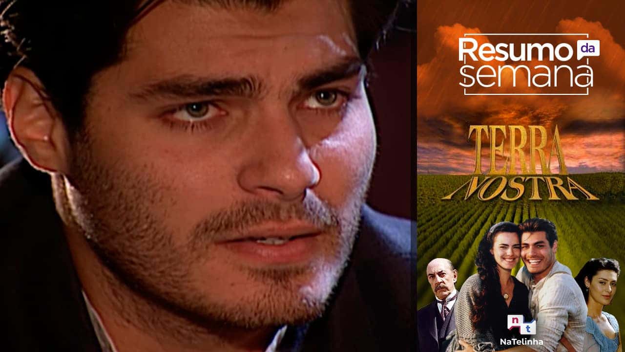 Cena com arte da novela Terra Nostra