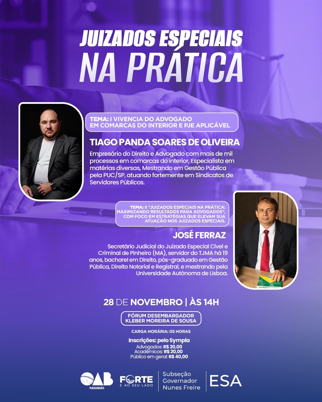 OAB Maranhão promove curso “Juizados Especiais na Prática” em Governador Nunes Freire - Notícias