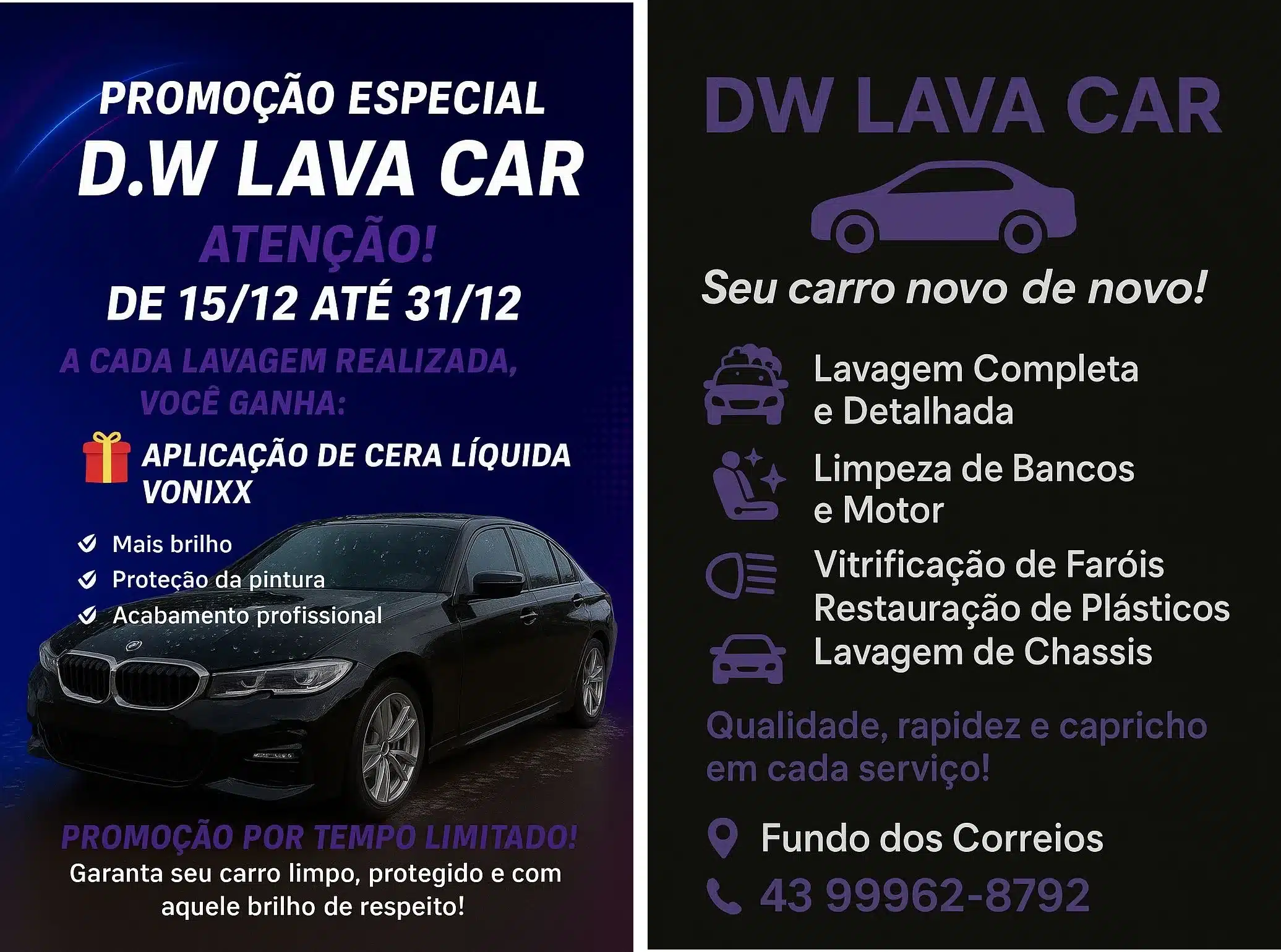 DW Lava Car de Borrazópolis com promoção especial de Fim de Ano