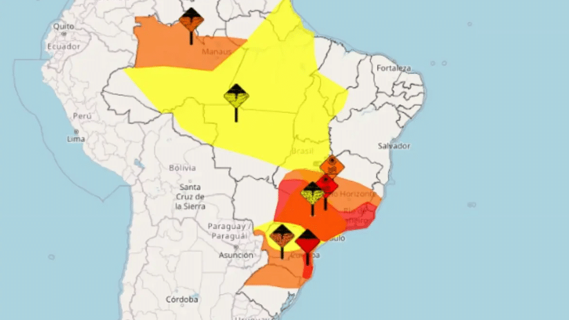 O aviso aponta perigo potencial para a população, sobretudo em regiões mais expostas, como o sul de Goiás