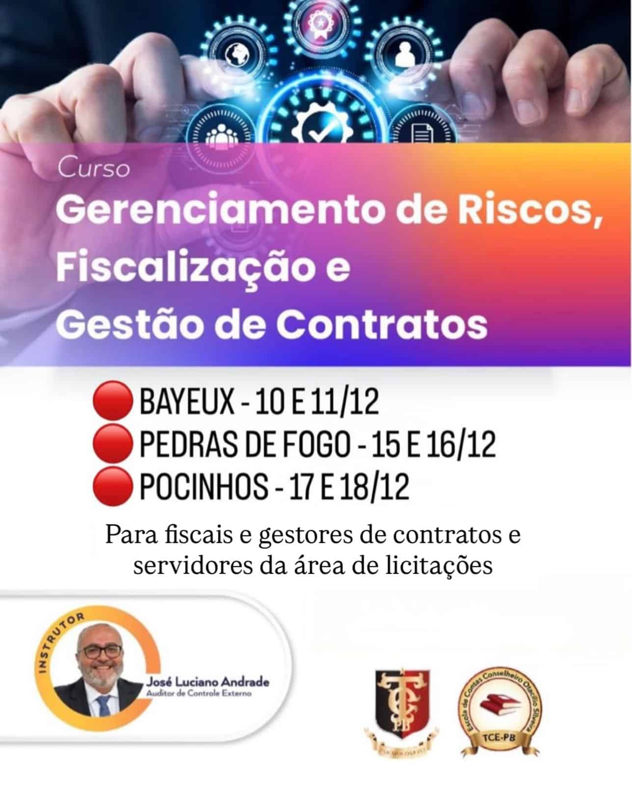 TCE-PB promove curso de Gerenciamento de Riscos, Fiscalização e Gestão de Contratos para servidores da região | Prefeitura de Campina Grande