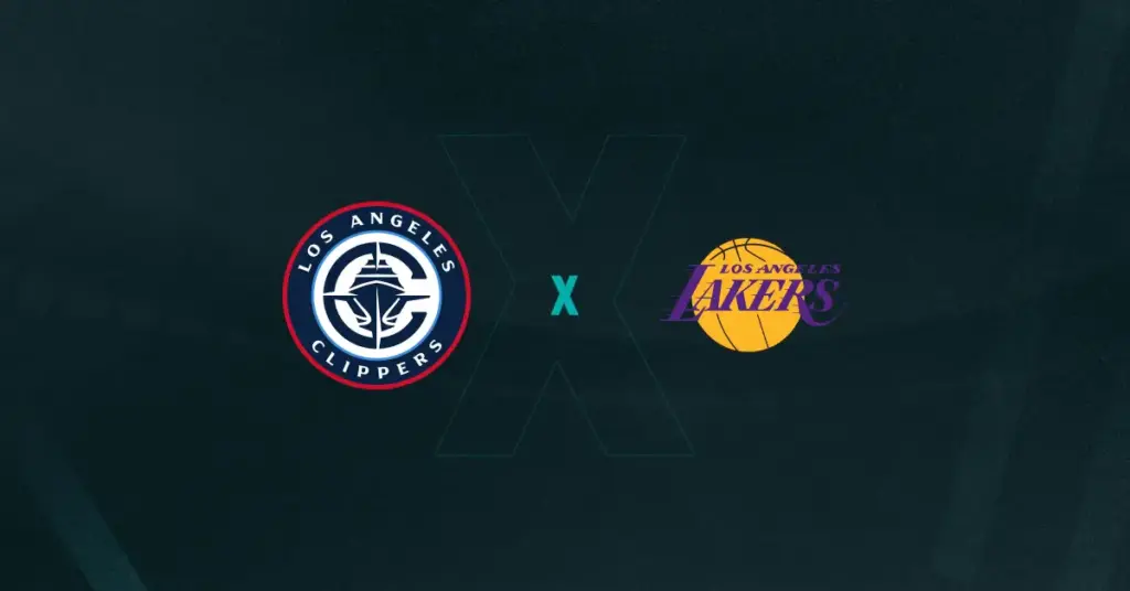 Escudos de Los Angeles Clippers x Los Angeles Lakers