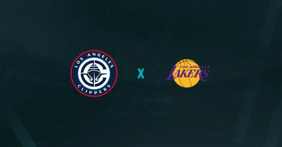 Escudos de Los Angeles Clippers x Los Angeles Lakers
