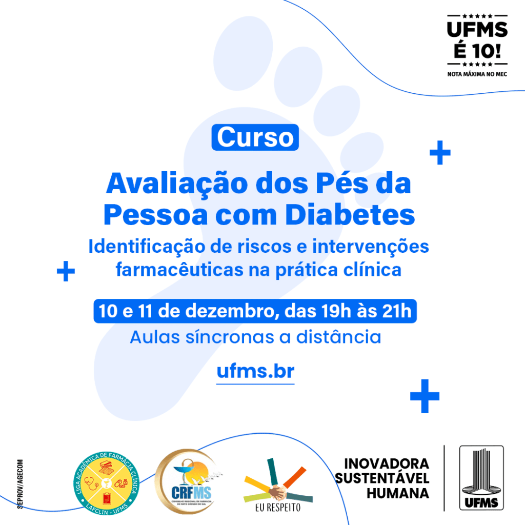 Em parceria com o Conselho Regional de Farmácia, Universidade promove curso para avaliar pés de pessoas com diabetes