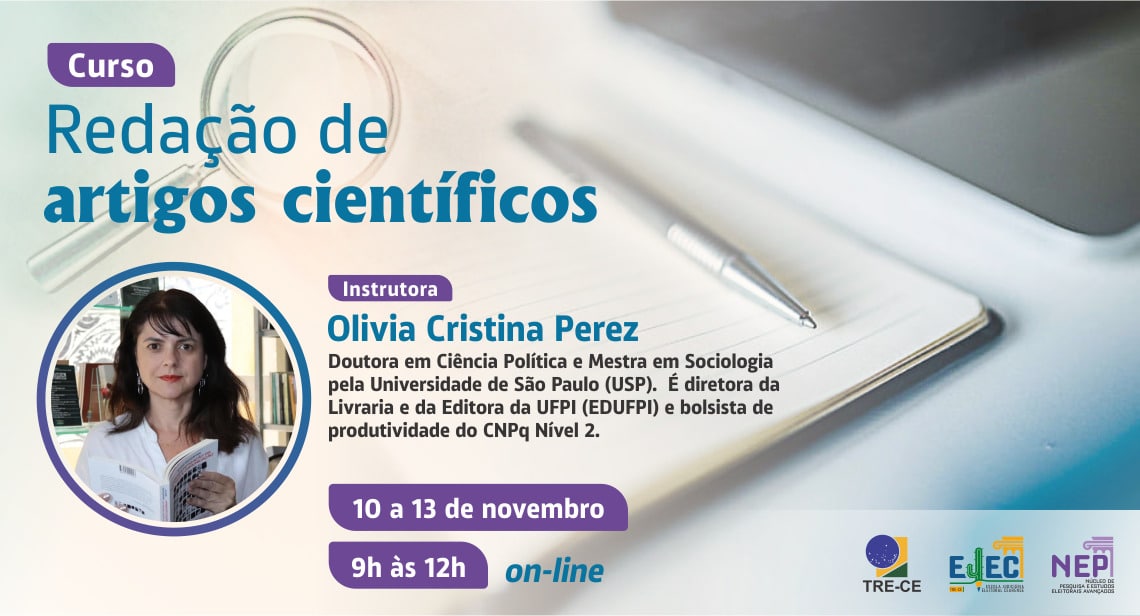TRE-CE promove curso virtual Redação de Artigos Científicos; inscrições estão abertas — Tribunal Regional Eleitoral do Ceará