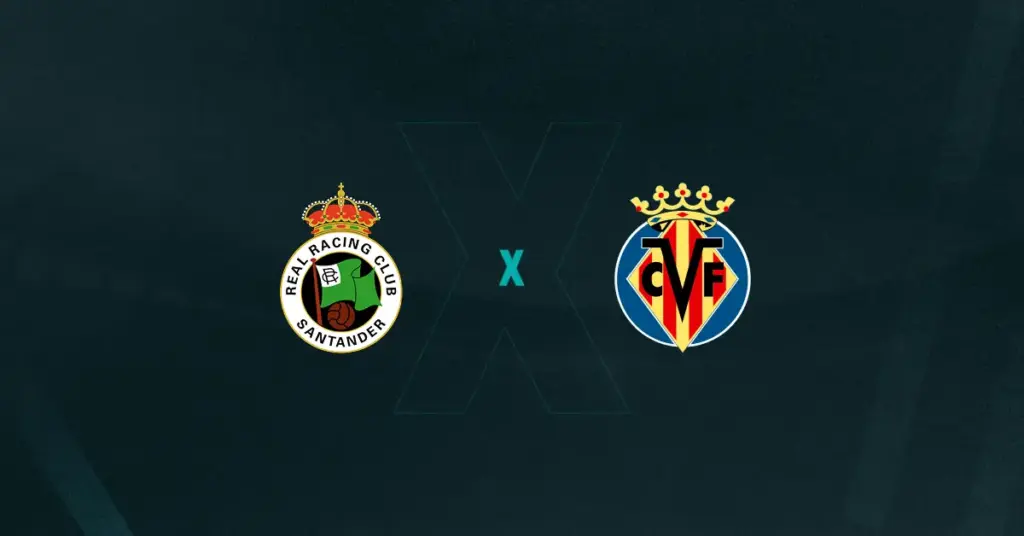 Escudos de Racing Santander x Villarreal, que se enfrentam pela Copa do Rei