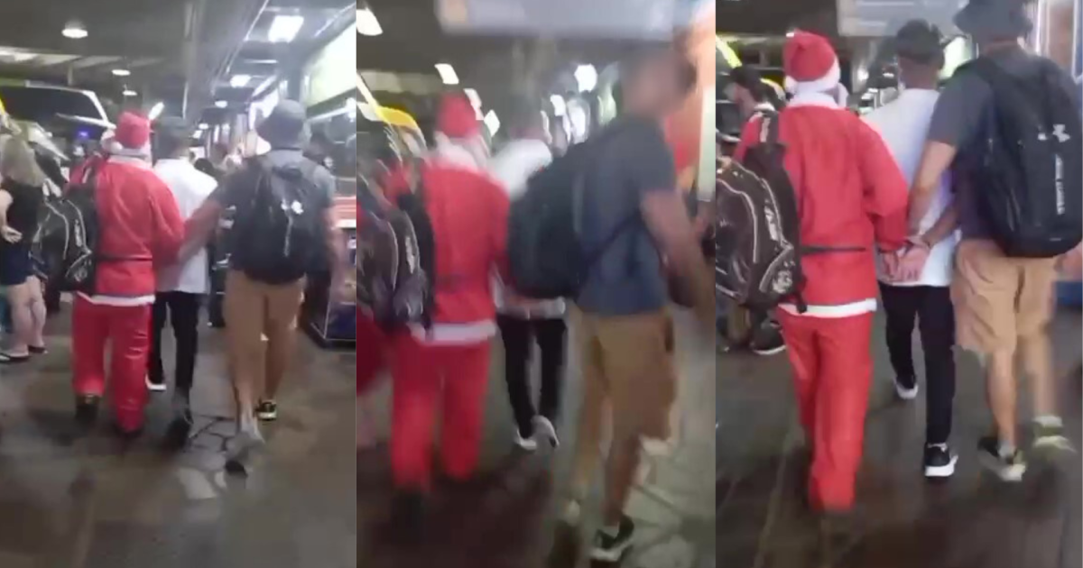 Vídeo: Policial disfarçado de Papai Noel prende homem foragido no RS