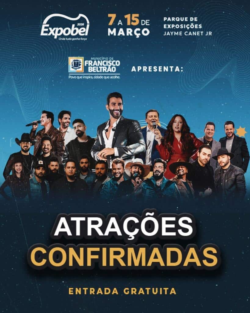 Prefeitura divulga programação de shows da Expobel 2026