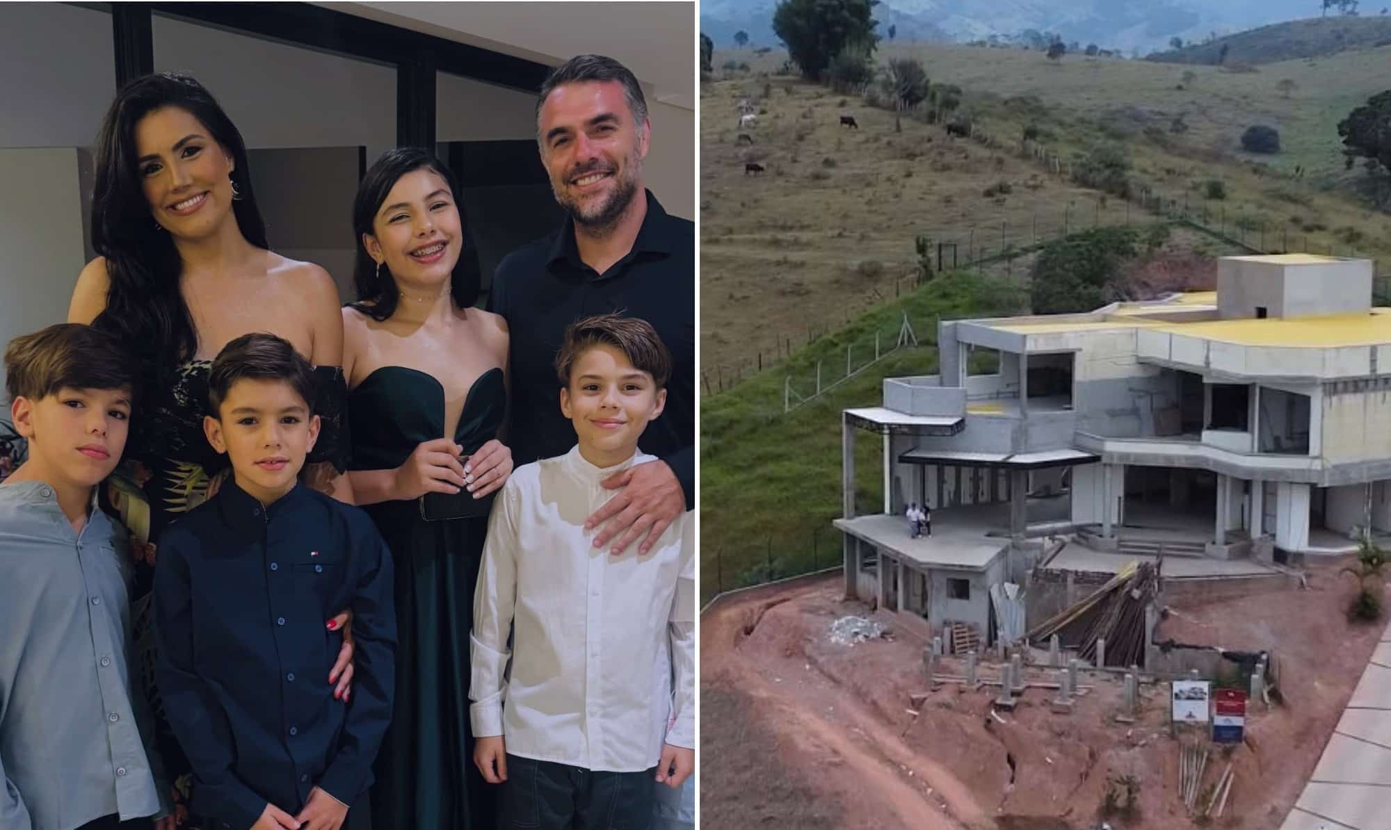 Mariana Felício e Daniel Saullo, do 'BBB 6', vivem em mansão em Minas com os quatro filhos; veja fotos e vídeos