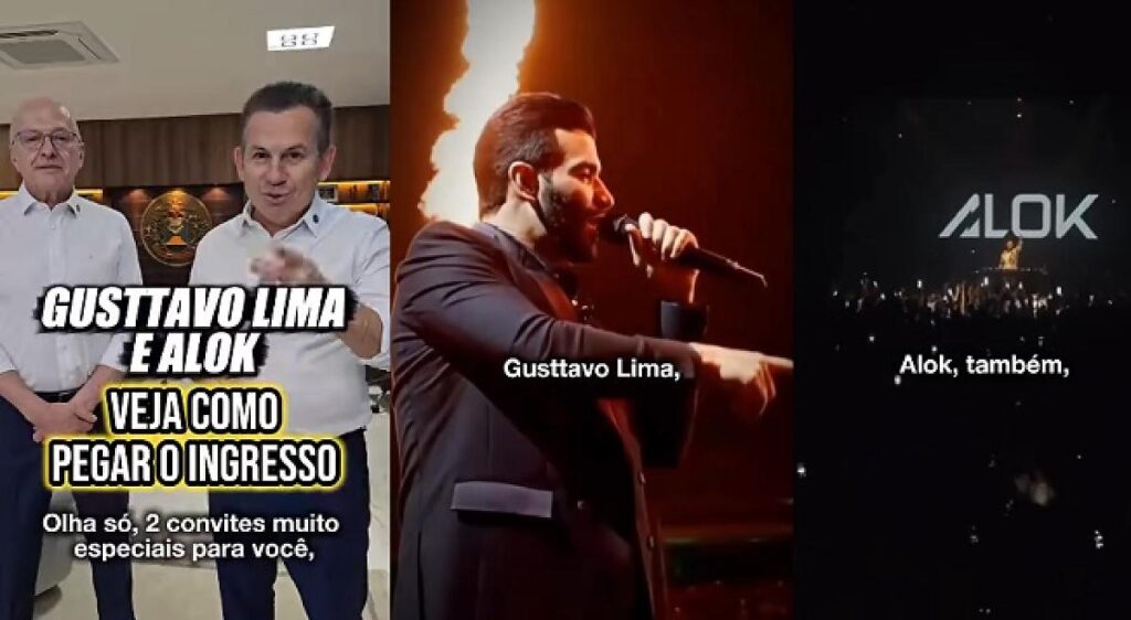 Governo distribui 80 mil ingressos para shows de Gusttavo Lima e Alok