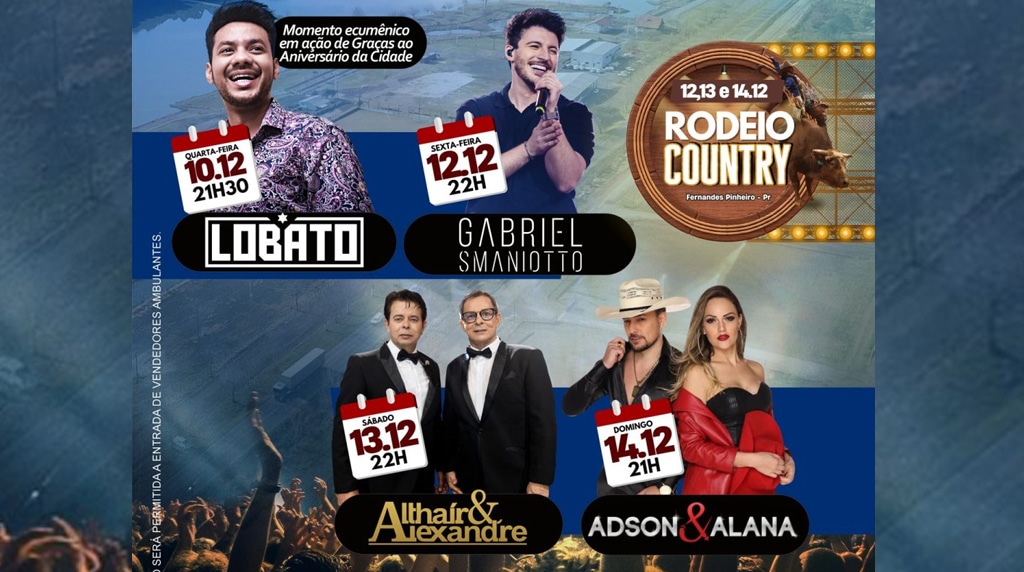 Fernandes Pinheiro celebra 30 anos com shows nacionais, rodeio e almoço festivo no Parque da Prainha