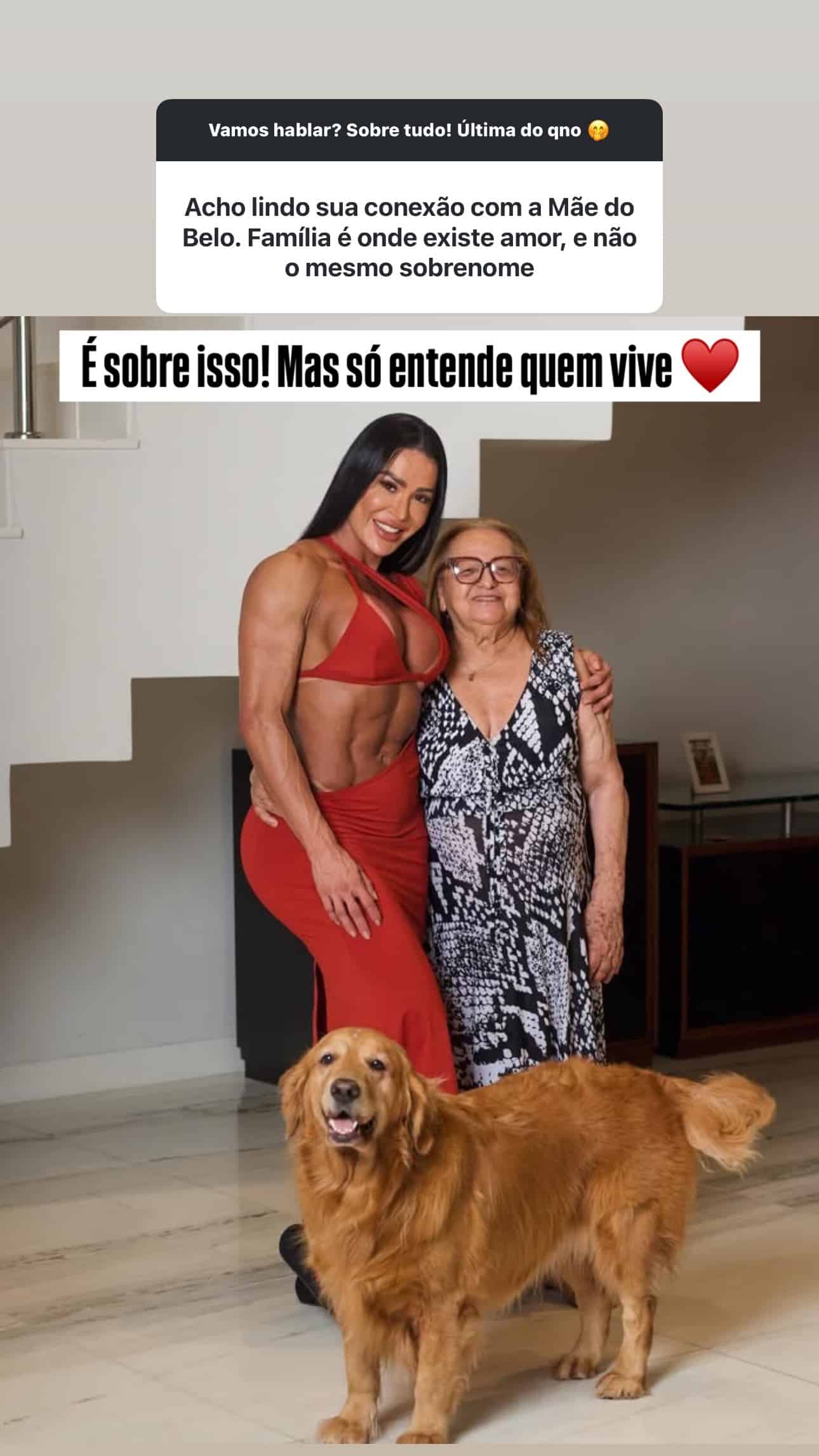 Gracyanne comenta relação com mãe de Belo após Natal juntos: 'Só entende quem vive' - Gshow