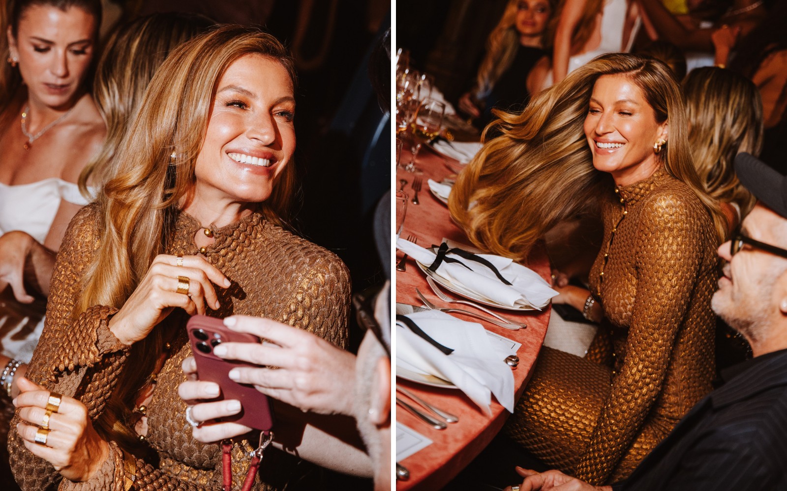 Gisele Bündchen aposta em vestido transparente para jantar de gala em São Paulo