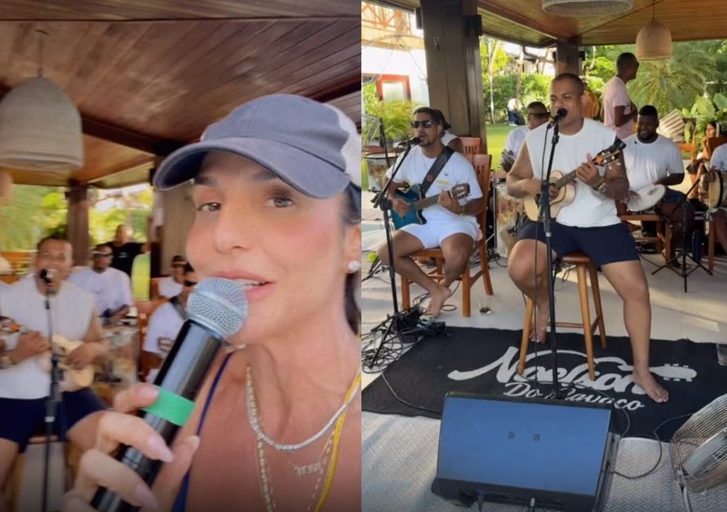 Ivete Sangalo faz roda de samba em sua casa da Praia do Forte