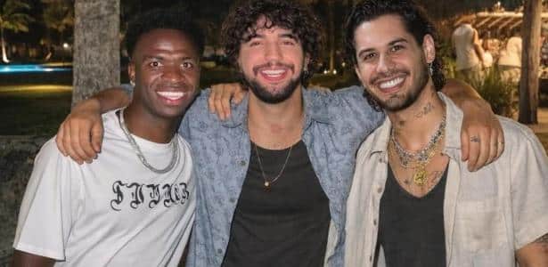 Nattan brinca com Vini Jr. e Zé Felipe após