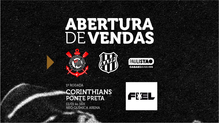 Ingressos: Corinthians x Ponte Preta – 11/01