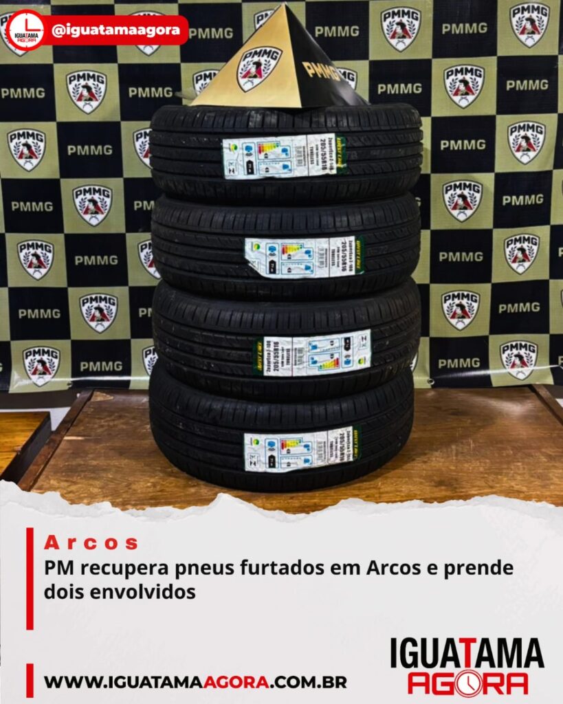 Iguatama Agora - PM recupera pneus furtados em Arcos e prende dois envolvidos