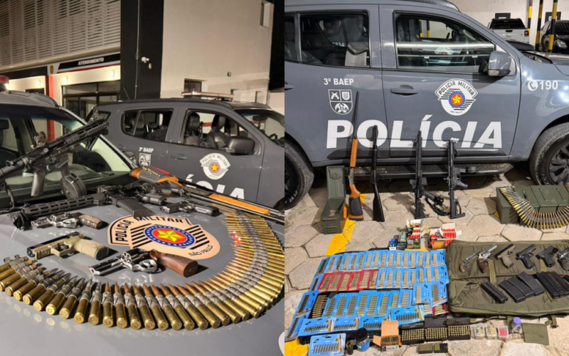 Homem é preso com arsenal de guerra em pousada de São Paulo; veja imagens