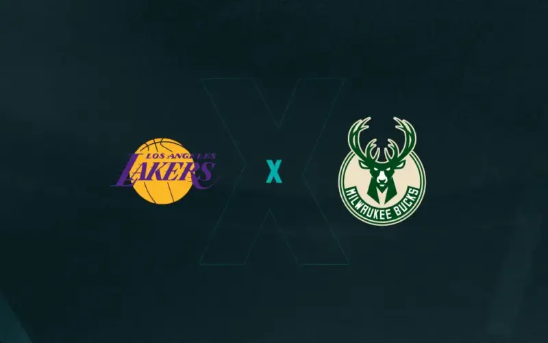 Escudos de Los Angeles Lakers x Milwaukee Bucks