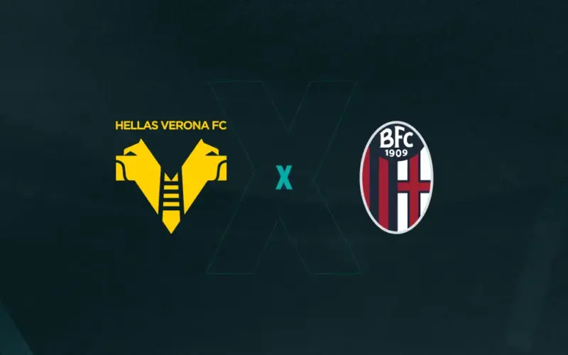 Escudos de Verona e Bologna, que se enfrentam pelo Campeonato Italiano
