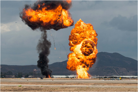 Ilustração simbólica de um bombardeio em sonhos, representando conflitos internos